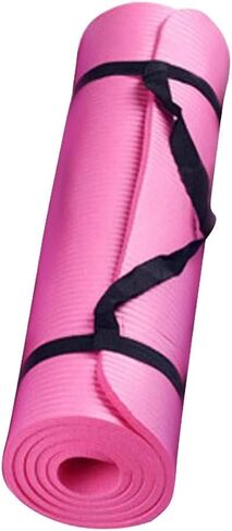 Black Yoga Mat, 70x23 Inches Non-Slip Anti-Tear Extra Thick High Density Pilates Mat with Carrying Strap,Soft Large Pilates Mat for Fitness,Gym,Pilates,Exercise,Home Workout,Stretching in Saudi Arabia