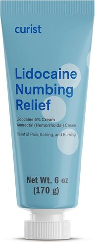 Curist 5% Lidocaine Cream Maximum Strength Topical Pain Relief - 6 oz (170 g) XL Tube - Numb Quickly & Effectively Numbing Formulation - (1 Pack - 6 oz Tube) in Saudi Arabia