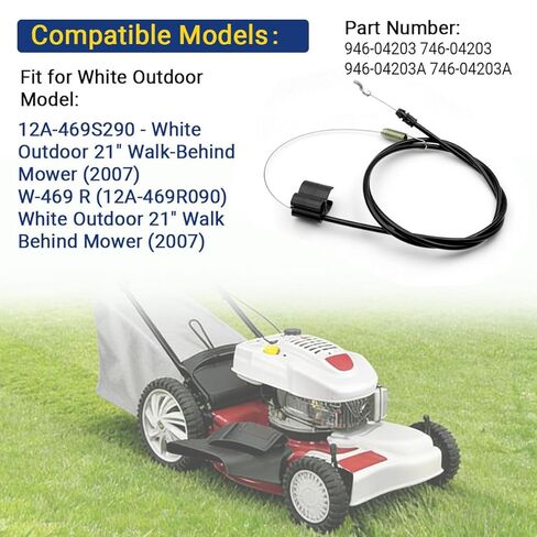 946-04203A Control Cable Replacement for MTD Troy-Bilt Yard-Man C-ub Cadet 400 & 500 Series Replaces 746-04203A, 65-1/2 Inch Cable (1 Pack) in Kuwait
