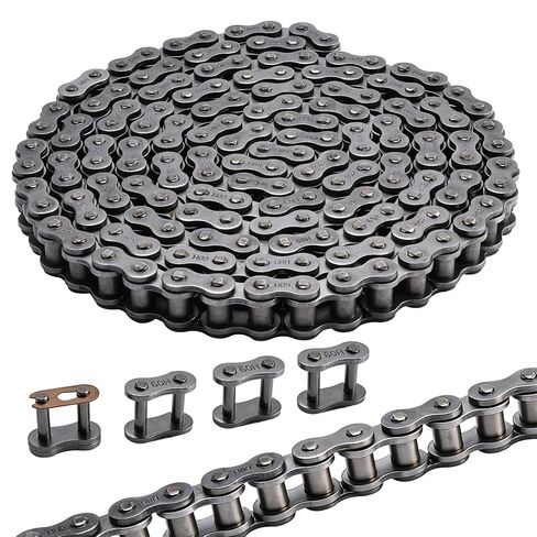 #60H Roller Chain, 10 Feet Carbon Steel Chain with 4 Free Connecting Links (159 Links) in Kuwait