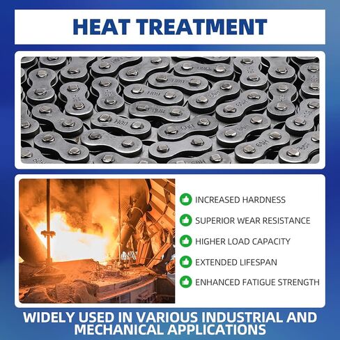 #60H Roller Chain, 10 Feet Carbon Steel Chain with 4 Free Connecting Links (159 Links) in Kuwait