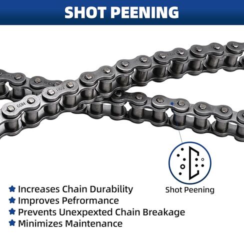 #60H Roller Chain, 10 Feet Carbon Steel Chain with 4 Free Connecting Links (159 Links) in Kuwait