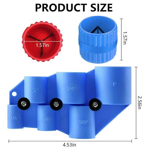 Pipe Deburring Tool Kit, 1/4" to 1" Depth Gauge, 1/8'' to 1-5/8'' Inner Outer Reamer Pipe Tubing Chamfer Tool for PVC, PPR, Brass, CPVC, PE-RT, Aluminum in Kuwait