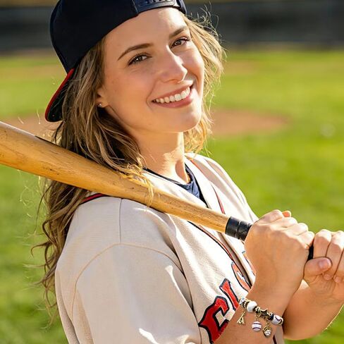 Baseball Charm Bracelets for Women | Gold Baseball Bracelets | Sport Jewelry Gift for Fan Team in Saudi Arabia