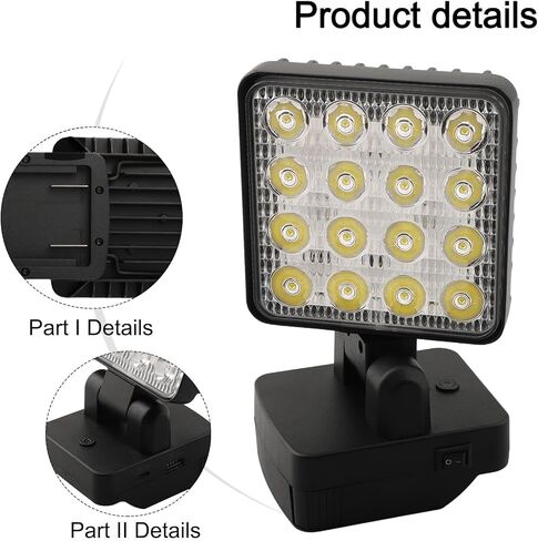 Cordless LED Work Light for LT SB18 SSD18 SSW18, 90° Bendable 330° Rotating Head, 1200-1500LM High Brightness Flashlight for Camping Workshop Outdoor Use in Saudi Arabia