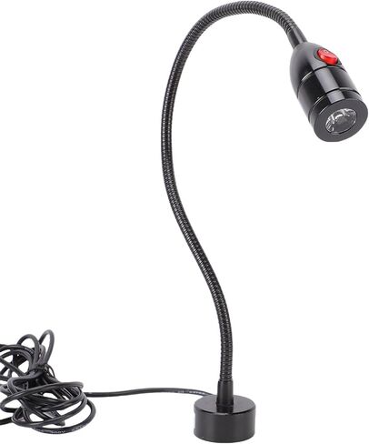 مصباح آلة LED 3 وات 1000LM 6000K IP65، مصباح عمل مرن مع قاعدة مغناطيسية، ضوء ورشة عمل ساطع مع تصميم قابل للتعديل، مثالي لورشة عمل المخرطة والطحن باستخدام الحاسب الآلي (سبائك الألومنيوم) in Kuwait