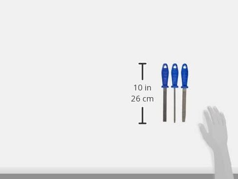 Honsell Riffle Set, 3 Rasps with Plastic Handle, Half Round and 1 Flat for Coarse Soapstone Processing Blade 15-20 cm Long, Colourful, One Size in Kuwait