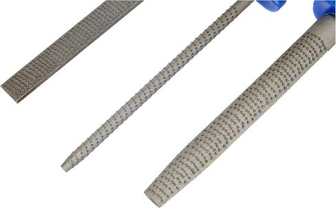 Honsell Riffle Set, 3 Rasps with Plastic Handle, Half Round and 1 Flat for Coarse Soapstone Processing Blade 15-20 cm Long, Colourful, One Size in Kuwait
