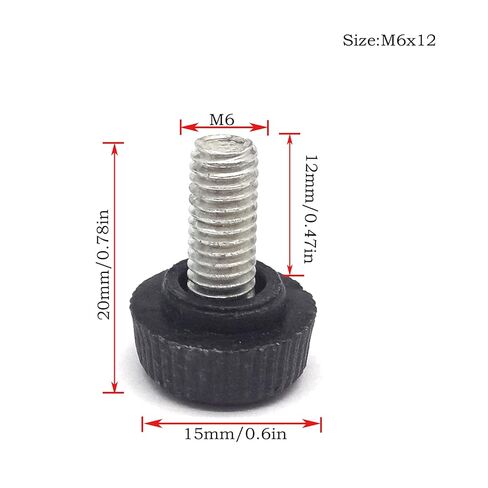10Pcs M6 Black Knurled Clamping Knob,Threaded Metal Knurled Thread Clamping Knob Type Round Head(M6x12) in Saudi Arabia
