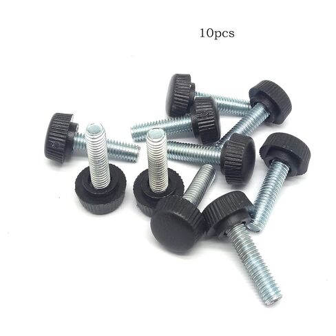10Pcs M6 Black Knurled Clamping Knob,Threaded Metal Knurled Thread Clamping Knob Type Round Head(M6x12) in Saudi Arabia