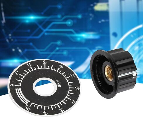 MF A03 Potentiometer Knurled Knobs with Digital Dial Scale Plates - Premium Volume Control Caps Easy Install DIY Replacement Accessory Set in Saudi Arabia