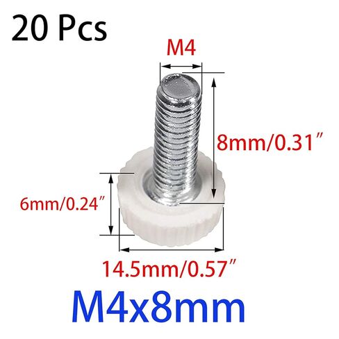 It Works Great M4x8mm مقابض معدنية مستديرة مخرشة، 20 قطعة باللون الأبيض in Kuwait