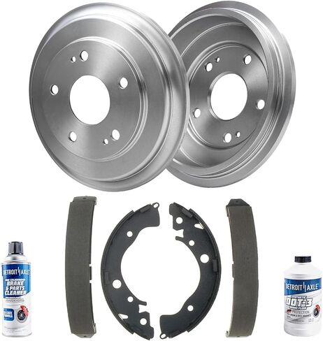 Detroit Axle - Front Brake Kit for 2016-2020 Kia Sorento 2017-2018 Santa Fe Sport, 2019 Drilled and Slotted Disc Brake Rotors Ceramic Brakes Pads with Hardware Replacement : 12.60" inch Rotors in Saudi Arabia