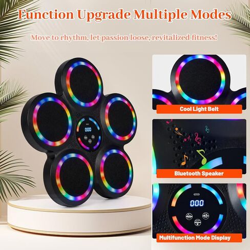 Music Boxing Machine, Smart Wall Mounted Music Punching Machine for Adults, Interactive Boxing Training Equipment with Gloves for Home, Office and Gym (RGB Light) in Saudi Arabia