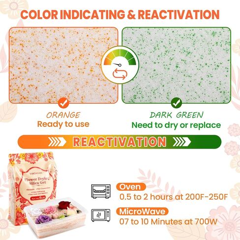 جل السيليكا لتجفيف الزهور 6 رطل، بلورات جل السيليكا لتجفيف الزهور <1 مم، جل السيليكا لتجفيف الزهور، لون قابل لإعادة الاستخدام، مجموعة تجفيف الزهور، صندوق، فرش، قفازات ومغرفة، DIY الزفاف in Kuwait