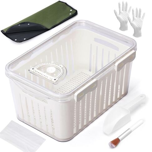 حاوية تجفيف زهور كبيرة من جل السيليكا سعة 10 لتر من أبوفكس مع قفازات حصيرة التنظيف ومجرفة وقناع، خطوة واحدة لاستعادة الزهور المجففة للحرف اليدوية، مجموعة الحفاظ على الزهور (بلورات جل السيليكا غير متضمنة) in Kuwait