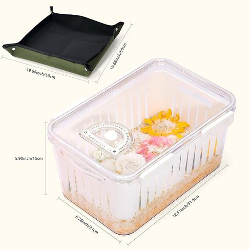 حاوية تجفيف زهور كبيرة من جل السيليكا سعة 10 لتر من أبوفكس مع قفازات حصيرة التنظيف ومجرفة وقناع، خطوة واحدة لاستعادة الزهور المجففة للحرف اليدوية، مجموعة الحفاظ على الزهور (بلورات جل السيليكا غير متضمنة) in Kuwait