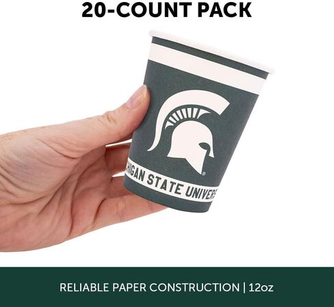 Desert Cactus Michigan State University Paper Cups MSU Spartans 20 Count 9 ounce Cold Beverage Cups for Tailgates, Graduation and Events (Design A) in Saudi Arabia
