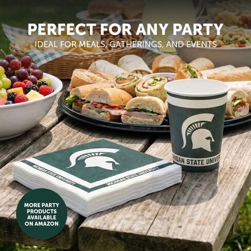 Desert Cactus Michigan State University Paper Cups MSU Spartans 20 Count 9 ounce Cold Beverage Cups for Tailgates, Graduation and Events (Design A) in Saudi Arabia