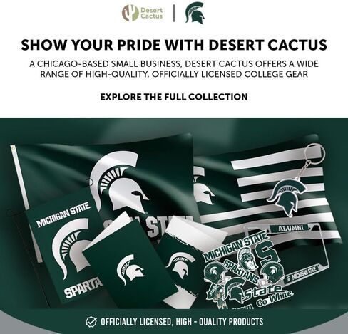 Desert Cactus Michigan State University Paper Cups MSU Spartans 20 Count 9 ounce Cold Beverage Cups for Tailgates, Graduation and Events (Design A) in Saudi Arabia