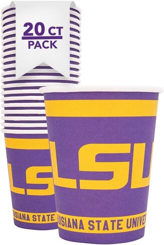 Desert Cactus Louisianna State University Paper Cups LSU Tigers 20 Count 9 Ounce Cold Beverage Cups for Tailgates, Graduation and Events (Design A) in Saudi Arabia
