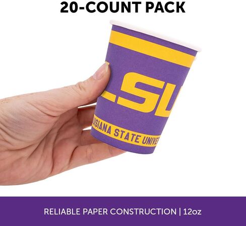 Desert Cactus Louisianna State University Paper Cups LSU Tigers 20 Count 9 Ounce Cold Beverage Cups for Tailgates, Graduation and Events (Design A) in Saudi Arabia