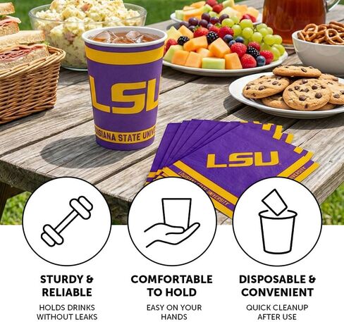 Desert Cactus Louisianna State University Paper Cups LSU Tigers 20 Count 9 Ounce Cold Beverage Cups for Tailgates, Graduation and Events (Design A) in Saudi Arabia