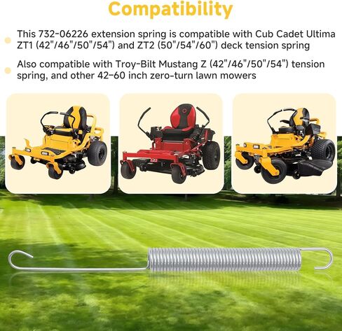 732-06226 Extension Spring Replacement Compatible with Cub Cadet Ultima ZT1/ZT2 42" 46" 50" 54" 60" Mower Tension Spring,Deck Drive Belt Tensioner Idler Return Spring for Zero-Turn Lawn Mowers in Kuwait