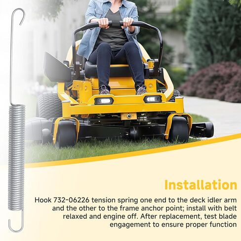 732-06226 Extension Spring Replacement Compatible with Cub Cadet Ultima ZT1/ZT2 42" 46" 50" 54" 60" Mower Tension Spring,Deck Drive Belt Tensioner Idler Return Spring for Zero-Turn Lawn Mowers in Kuwait