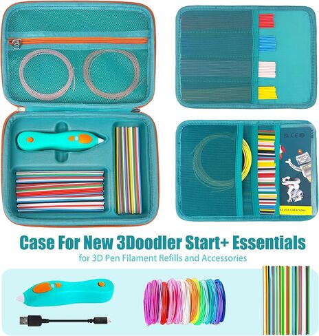 Hard Case Compatible with NEW 3Doodler Start+ Essentials (2024), Educational STEM Toy Durable Box Storage 3D Pen for Kids,Hold 3D Pen Filament Filaments and Accessories (Green) in Kuwait