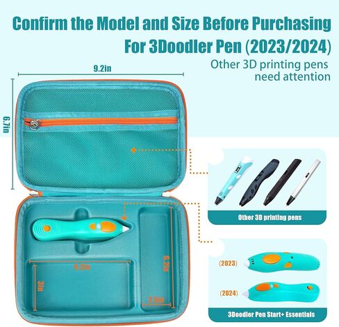 Hard Case Compatible with NEW 3Doodler Start+ Essentials (2024), Educational STEM Toy Durable Box Storage 3D Pen for Kids,Hold 3D Pen Filament Filaments and Accessories (Green) in Kuwait