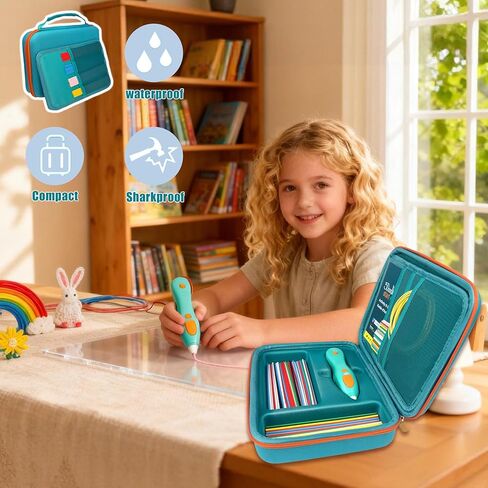 Hard Case Compatible with NEW 3Doodler Start+ Essentials (2024), Educational STEM Toy Durable Box Storage 3D Pen for Kids,Hold 3D Pen Filament Filaments and Accessories (Green) in Kuwait