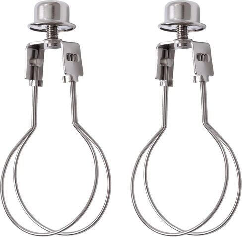 2Pack Lamp Shade Holder,Clip On Light Bulbs Adapter Includes Finial and Lampshade Levellers(Silver) in Saudi Arabia