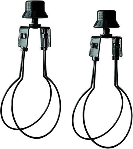 2-Pack Black Bulb Clip Adapter | Clip-On Lamp Shade Holder No Harp Needed E26/E27 with Levelers in Saudi Arabia