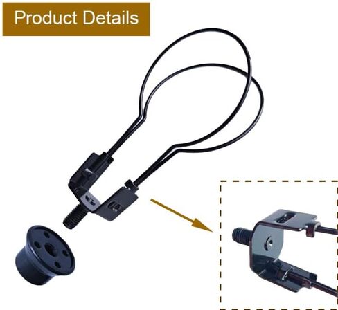 2-Pack Black Bulb Clip Adapter | Clip-On Lamp Shade Holder No Harp Needed E26/E27 with Levelers in Saudi Arabia