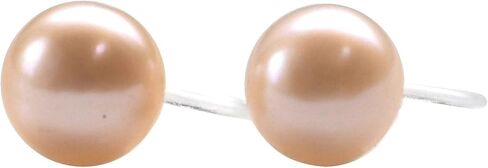 Pearl Clip On Earrings for Women Not Pierced Gold Silver Fresahwater Pearl Cubic Zirconia Crystal CZ Comfortable Coil Dangle Clip On Earrings Bridal Wedding Miyabi Grace in Kuwait