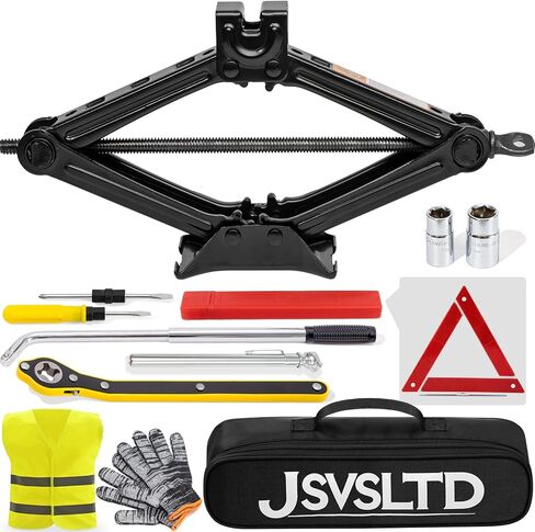 Car Jack Kit 2 Ton (4,409 lbs) Portable Scissor Jack for Car, Tire Jack Changing Kit with Lug Wrench, Black in Saudi Arabia