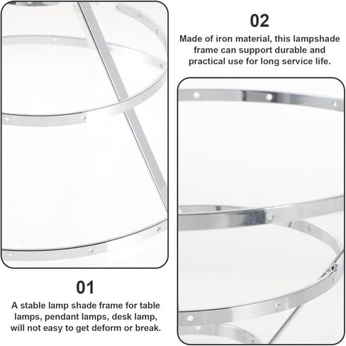 Angoily Chandelier Frame Diy, Metal Diy Drum Lamp Shade Strong Ring, Metal Lampshade Pendant Lamp Shade Holder for Hanging Lights Making Accessory Pendant Light Table Holder Parts Living Room Bar in Saudi Arabia