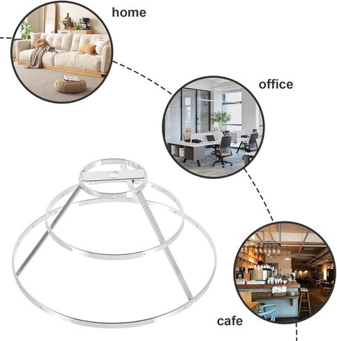 Angoily Chandelier Frame Diy, Metal Diy Drum Lamp Shade Strong Ring, Metal Lampshade Pendant Lamp Shade Holder for Hanging Lights Making Accessory Pendant Light Table Holder Parts Living Room Bar in Saudi Arabia