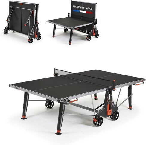 CORNILLEAU - طاولة تنس طاولة خارجية 500X - قابلة للطي ومدمجة - مقاومة للطقس والصدمات - سطح مصفح 6 مم - عدادات النقاط - وسادات حماية الزوايا - أزرق أو أسود in Kuwait