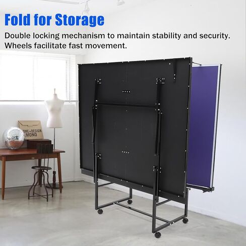 مجموعة ألعاب تنس الطاولة 9FT/8FT، طاولة بينج بونج قابلة للطي للاستخدام الداخلي/الخارجي مع شبكة مقاومة للماء للبالغين/المراهقين، مجدافين و3 كرات - وضع تشغيل لاعب واحد - تجميع سريع in Kuwait