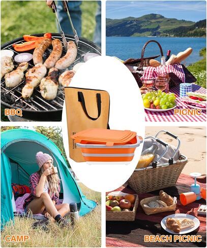Collapsible Large BBQ Prep Tub & BBQ Resting Bag, Portable Smoking BBQ Blanket Prep Bucket for Resting Meat, Meal Prep, Marinating, 3in1 Foldable Meat Prep Tub Cutting Board with Locking Lid in Saudi Arabia
