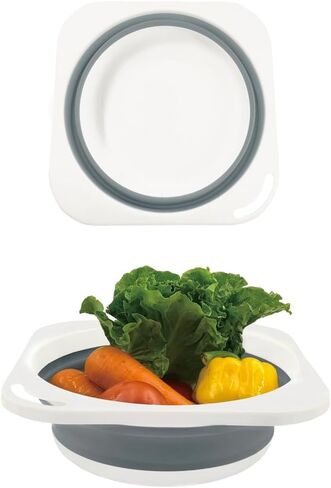 Portable Collapsible Wash Basin, Foldable Dish Tub Space-Saving for Kitchen, Camping, Travel, Laundry, Bottles (Gray 1 Pack) in Saudi Arabia