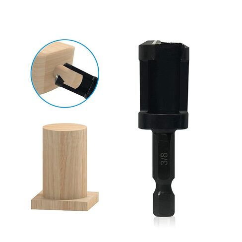 Wood Plug Cutters, 4 pcs Straight Wood Plug Cutters & 4 pcs Tapered Plug Cutters Set with 1/4 Hex Shank, Taper Cutting Tool Knifes in 4 Sizes 1/4", 5/16", 3/8", and 1/2" Black in Saudi Arabia