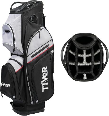 TIVOR 2026 Golf Cart Bag - 14-Way Full-Length Dividers, 9 Pockets, Easy-Access Handle & Ergonomic Straps | Perfect for Cart & Walking, Includes Rain Cover in Saudi Arabia
