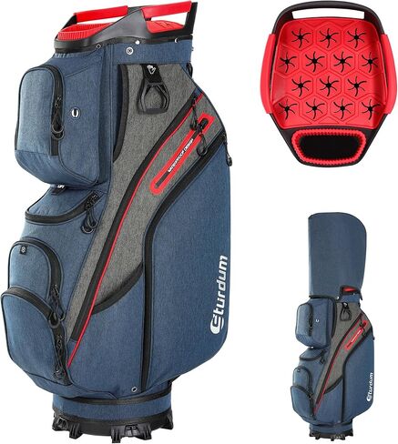 Golf Cart Bag with Rubber Grip Top Rigid Inner Shell, Quiet & Safe 15 Way Organizer Full-Length Dividers, Lightweight Cart Bag with Cooler Pockets, Handles for Men and Women in Kuwait