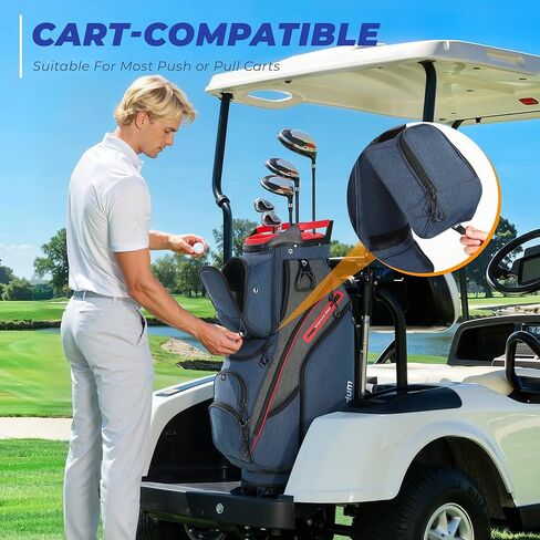 Golf Cart Bag with Rubber Grip Top Rigid Inner Shell, Quiet & Safe 15 Way Organizer Full-Length Dividers, Lightweight Cart Bag with Cooler Pockets, Handles for Men and Women in Kuwait