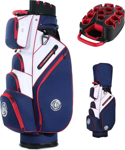 T-Lock Golf Cart Bag, 14 Way Molded Organizer Top Club Bag with Full-Length Dividers, Silent Cart Bags for Men with Handles Ergonomic Padded Strap, Avocado Green in Kuwait