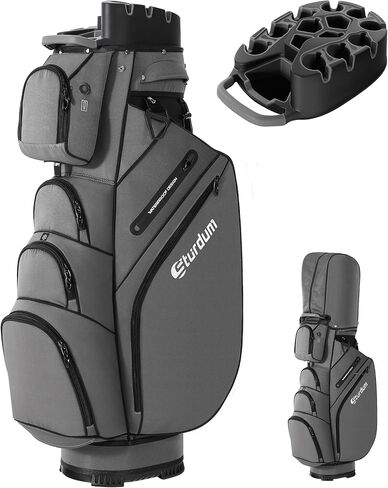 T-Lock Golf Cart Bag, 14-Way Organizer with Full-Length Divider Top, Rigid Inner Shell, Silent Cart Bags for Men with Handles, Ergonomic Padded Strap, Rain Cover in Kuwait
