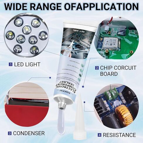 Electronics Silicone Sealant 100ml, Clear Conformal Coating for Electronic Waterproof Silicone Adhesive, Fast Drying Glue for Circuit Boards, Appliance Control Boards, LED Lamps(1.69floz*2) in Kuwait